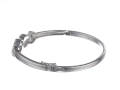 sterling silver diamond double knot bangle bracelet