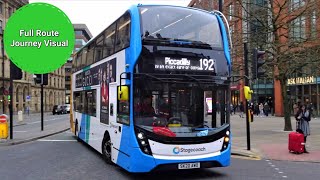 Stagecoach Manchester 192 Full Route Journey Visual- Stepping Hill to Piccadilly | SK20AXO 11552