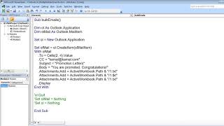 Excel macro to add attachments to outlook email | Lecture 11