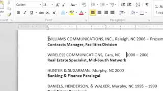 Word 2010 Indent and Tabs