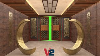 Amazing 3D Ramadan Kareem Opening Door Effect V.2 | Free Green Screen 2022