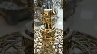 Brass Table Decor Showpiece Ashok Lath - 3.5*3.5*5.4 inch (F670 E)