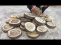 The Carpenter's Ingenious Woodworking Skills // Assemble Round Pieces Of Wood Into A Unique Table