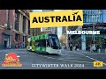 Melbourne CBD Australia city winter walk 2024 in 4K |Melbourne winter 4k walk