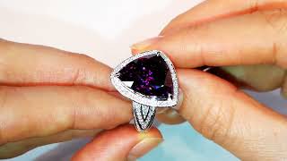 Blue Magenta Garnet Ring at 15.27 carats by Kat Florence KF05342