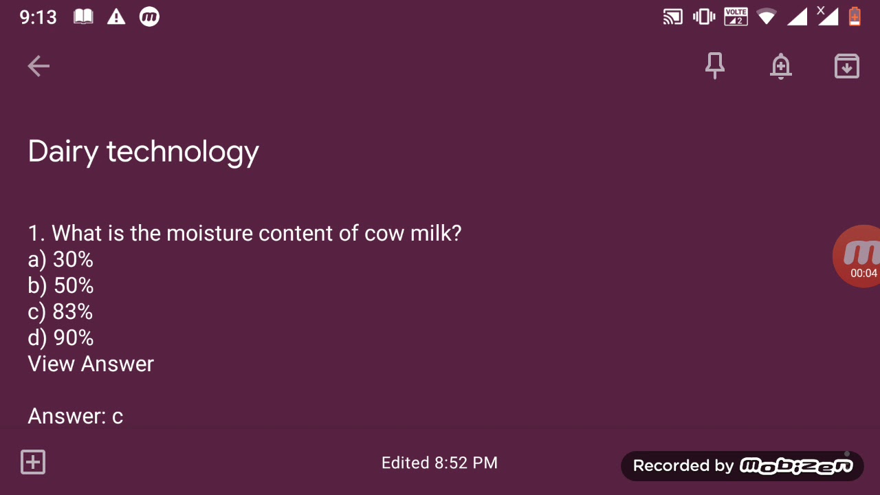 Dairy Technology Questions Mcq Quick Revision - YouTube