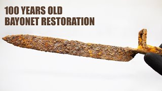 Restoration WW1 Mannlicher ersatz bayonet. Very rusty antique knife