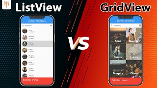 Flutter Tutorial - ListView VS GridView | 1/2 Item Builder, Scrolling List