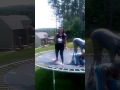 My kids and their cousin Jerehmia having fun on the trampoline.