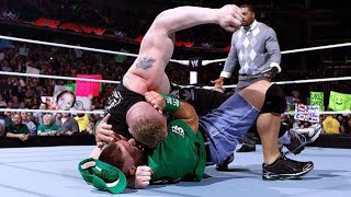 John Cena and Brock Lesnar clear the locker room