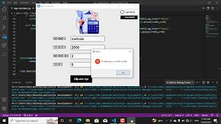 Age calculation App, Using python Tkinter, #python , #tkinter