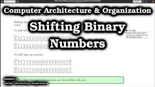 Logical & Arithmetic Shifting Of Binary Numbers