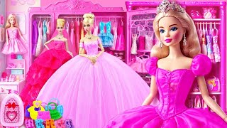 Make Barbie Pink Dresses 💕 Barbie Doll Dress-Up 💕 Makeover Transformation