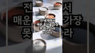 전 세계에서 매운 음식을 가장 못 먹는 나라 TOP5