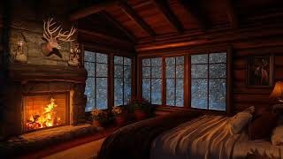 Cozy Cabin With Winter Snow And Fireplace Sounds For Concentration And Relaxation