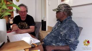 Juice and tea: Ngurra-kurlu in Melbourne with Prof. Wanta Jampijinpa Pawu.