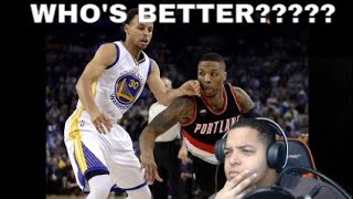DAME VS CURRY WHO'S THE BEST???? Warriors vs Portland Trail Blazers