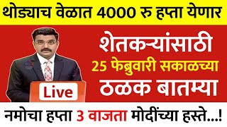 शेतकऱ्यांसाठी आज 25 फेब्रुवारी आजच्या ठळक बातम्या | पिक विमा | Headlines | marathi news | pik vima