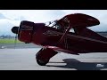 ✨ spotless ✨ 1943 beech d17s staggerwing 4k raw sound full start up and take off