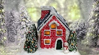 НОВОГОДНИЙ ДОМИК из картона с ПОДСВЕТКОЙ.Поделки своими руками.Сardboard Crafts.Christmas.DIY.