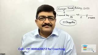 Foreign Trade Policy FTP 2023 Chapter -1 Legal Framework and Trade Facilitation I Prof. Rajesh Tayal