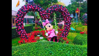 Strolling Through Fantasy Gardens at Hong Kong Disneyland [ASMR / Treadmill Walk]