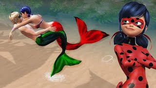 Miraculous Ladybug and Cat Noir MERMAID story 🐞Marinette rescues Adrien🐞 THE SIMS 4