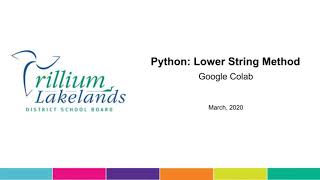 Python: Lower String Method