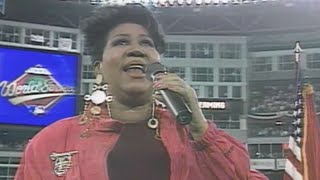 WS1993 Gm1: Aretha Franklin performs national anthem