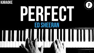 Ed Sheeran - Perfect Karaoke SLOWER Acoustic Piano Instrumental Cover Lyrics