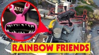 DRONE CATCHES PINK.EXE FROM RAINBOW FRIENDS AT ABANDONED RAINBOW FRIENDS FACTORY! | PINK CAUGHT !