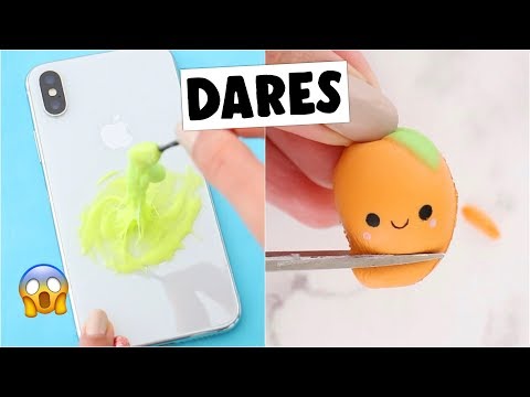EXTREME MINI SLIME & SQUISHY DARES?! *making slime on my phone* EXTREME MINI SLIME & SQUISHY DARES?! *making slime on my phone*