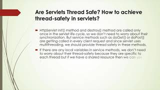 Are Servlet Thread Safe?