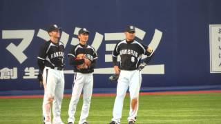 2013.3.22　京セラ　Bs vs T　投手交代時　外野（福留・マートン・大和）