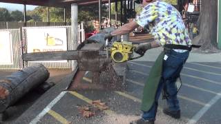 The chainsaw guy log testing Vintage Muscle saw 1 80 chainsaw