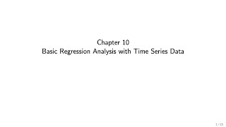 Wooldridge Econometrics for Economics BSc students Ch. 10: Regression Analysis with Time Series Data