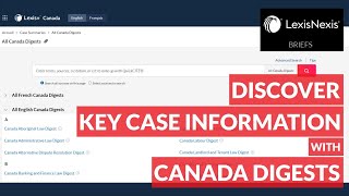 How do I find case summaries on Lexis+ Canada