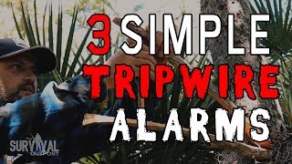 Three Quick & Easy Tripwire Alarms For Your Campsite #survivaltips #campinghacks