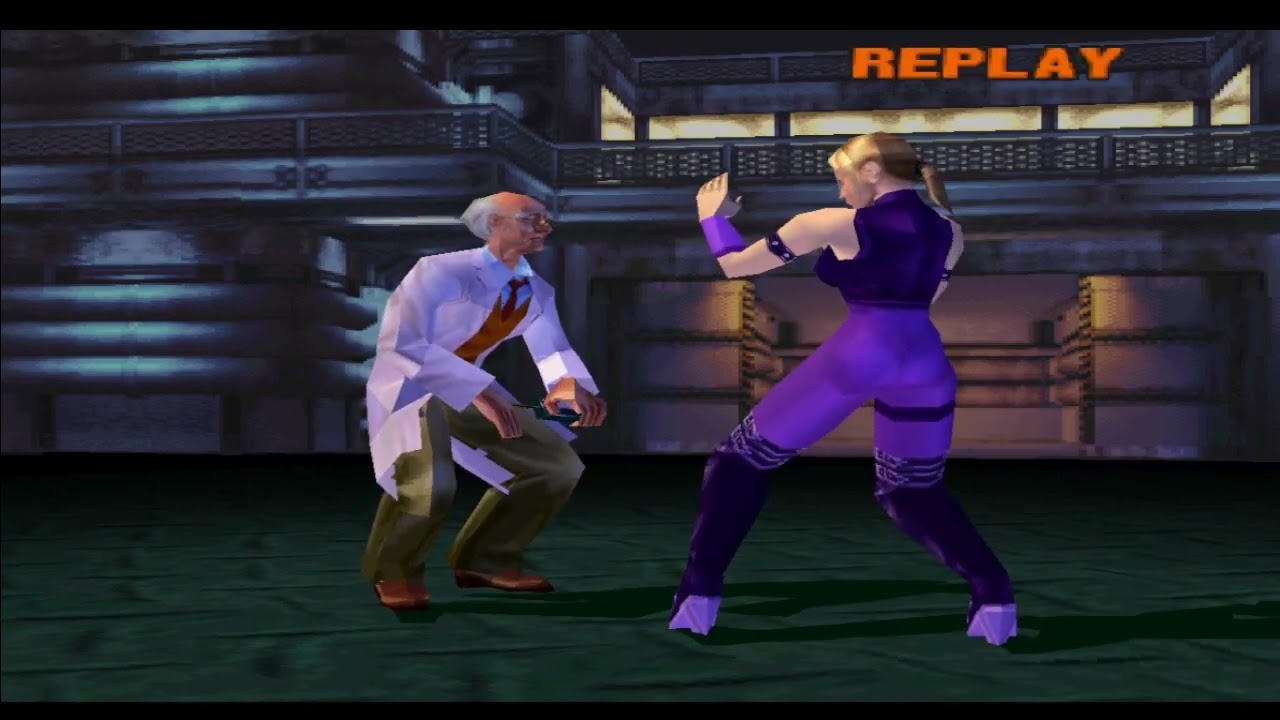 Tekken 3, Dr Bosconovitch Bearhugs Nina In Purple Outfit In Practice ...