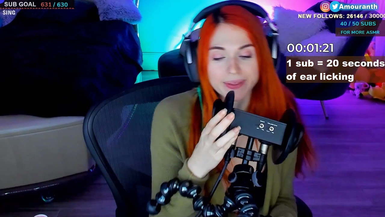 Amouranth Does Ear Licking Asmr Youtube