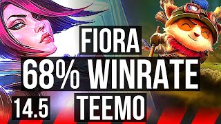 FIORA vs TEEMO (TOP) | 68% winrate, 6 solo kills, Godlike | EUW Master | 14.5