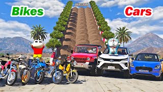 gta 5 mud climb ramp challenge Indian cars vs Indian bikes telugu | gta 5 in telugu