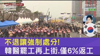 不退讓強制處分! 韓醫罷工再上街.僅6%返工｜TVBS新聞