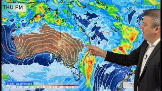 OZ: Tracking the downpours and southerly change, possible TC in WA