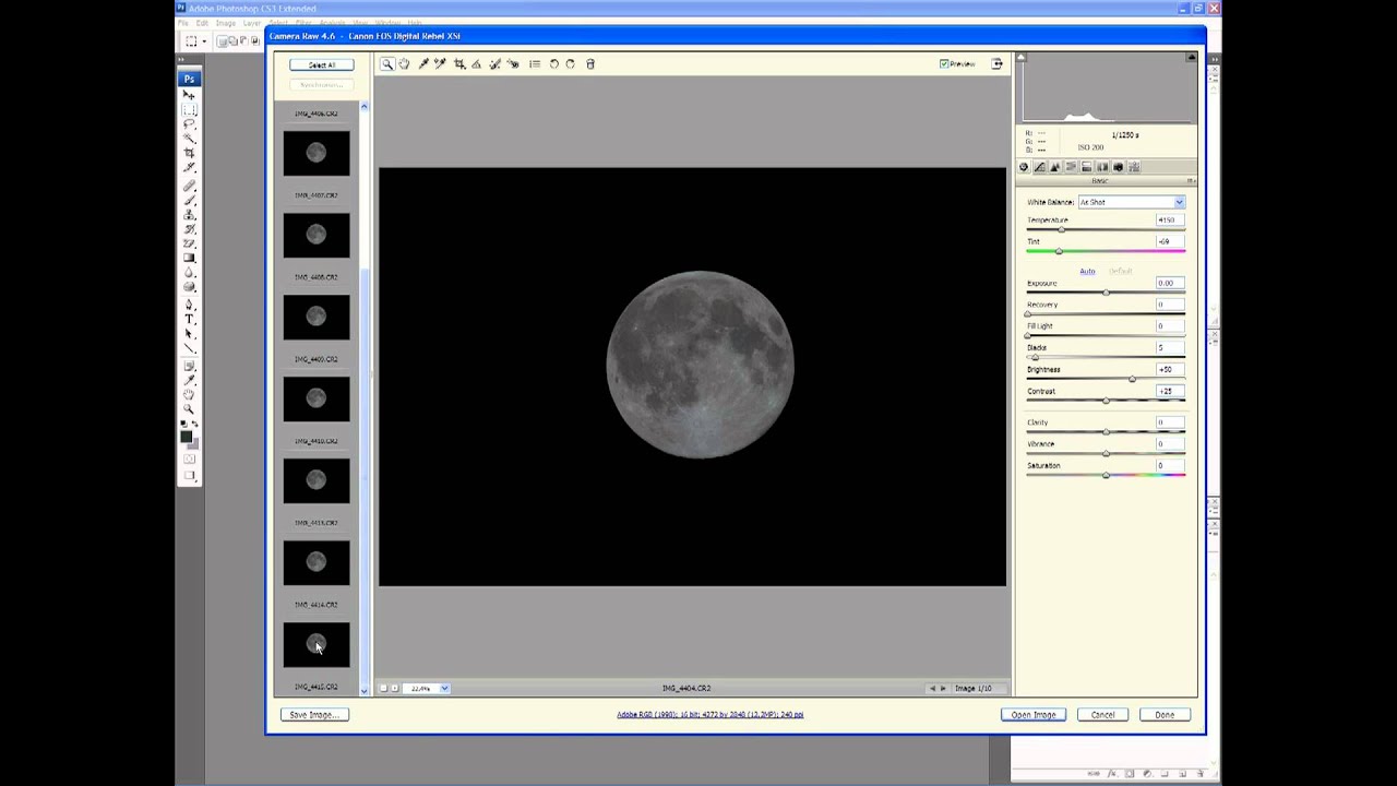 Moon Image Processing Tutorial Part 1 Youtube