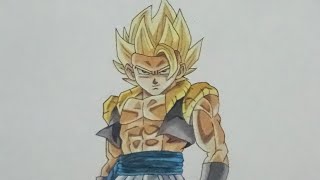 GOGETA SUPER SAIYAN DIBUJO CON LÁPICES DE COLORES