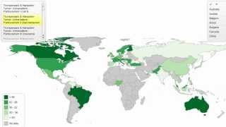 Trompenaars' Universalism vs Particularism on a world map