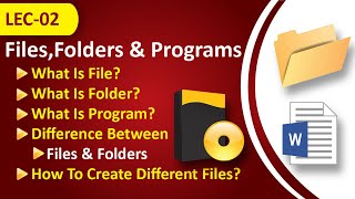 Files, Folders And Programs | General Computer Settings Lecture No.02 | Urdu/Hindi |