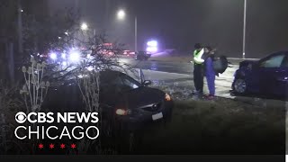 Indiana police report overnight crashes due to slick roads