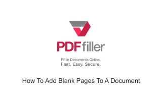 How to Add Blank Pages to a PDF Online with PDFfiller